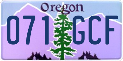 OR license plate 071GCF