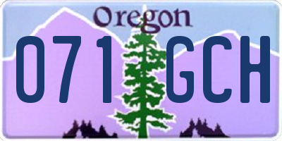 OR license plate 071GCH