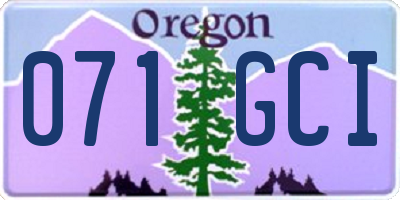 OR license plate 071GCI