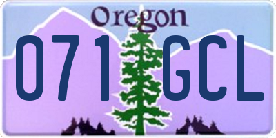 OR license plate 071GCL