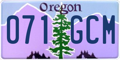 OR license plate 071GCM