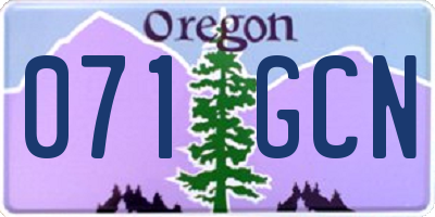 OR license plate 071GCN