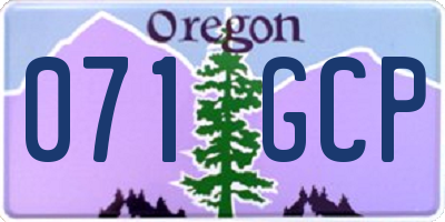 OR license plate 071GCP