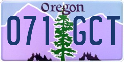 OR license plate 071GCT