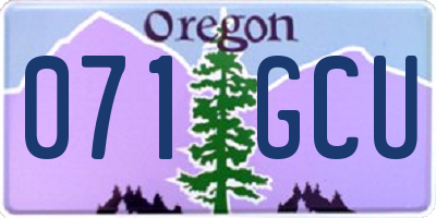 OR license plate 071GCU