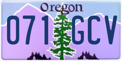 OR license plate 071GCV