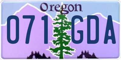 OR license plate 071GDA