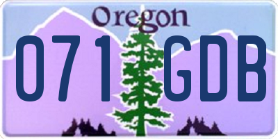 OR license plate 071GDB