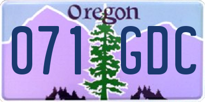 OR license plate 071GDC