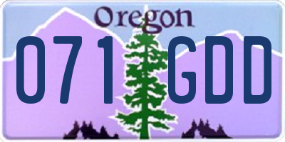 OR license plate 071GDD