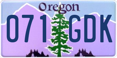 OR license plate 071GDK