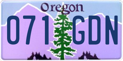 OR license plate 071GDN