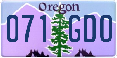 OR license plate 071GDO