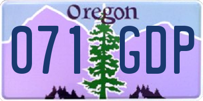 OR license plate 071GDP