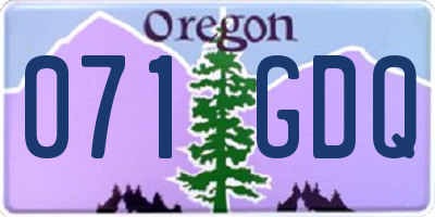 OR license plate 071GDQ