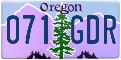 OR license plate 071GDR
