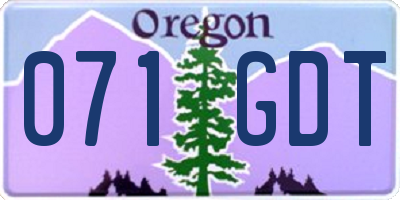 OR license plate 071GDT
