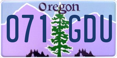 OR license plate 071GDU