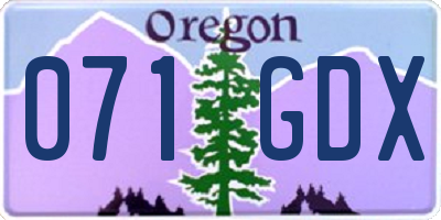 OR license plate 071GDX