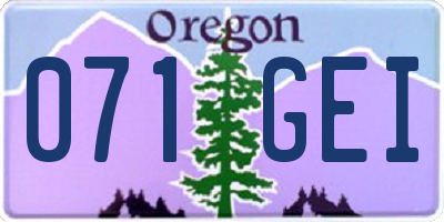 OR license plate 071GEI