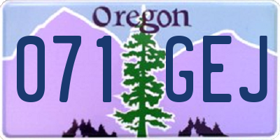 OR license plate 071GEJ