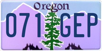 OR license plate 071GEP