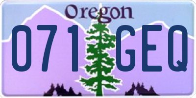 OR license plate 071GEQ