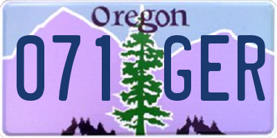 OR license plate 071GER