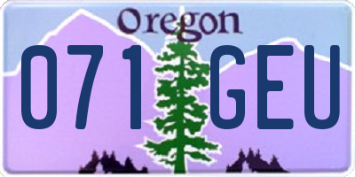 OR license plate 071GEU