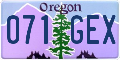 OR license plate 071GEX