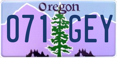 OR license plate 071GEY