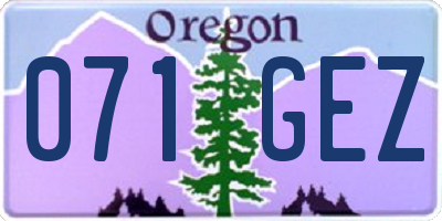 OR license plate 071GEZ