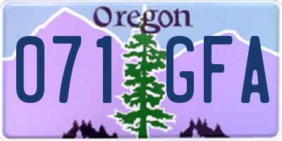 OR license plate 071GFA