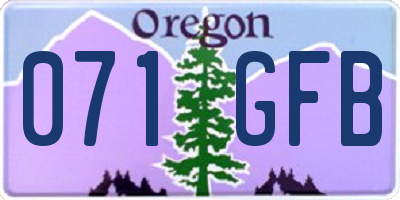 OR license plate 071GFB