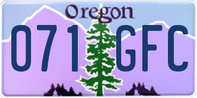OR license plate 071GFC