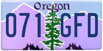 OR license plate 071GFD