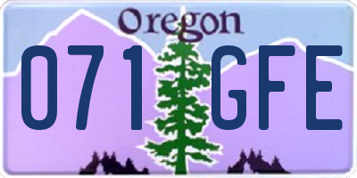 OR license plate 071GFE