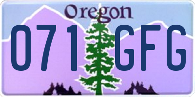 OR license plate 071GFG
