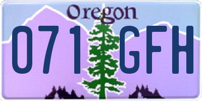 OR license plate 071GFH