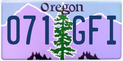 OR license plate 071GFI