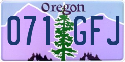 OR license plate 071GFJ