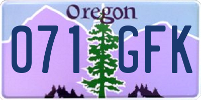 OR license plate 071GFK