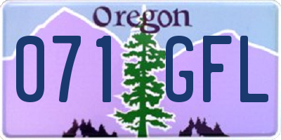 OR license plate 071GFL