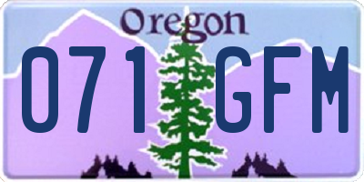 OR license plate 071GFM