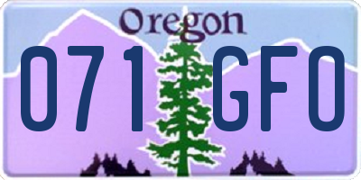 OR license plate 071GFO