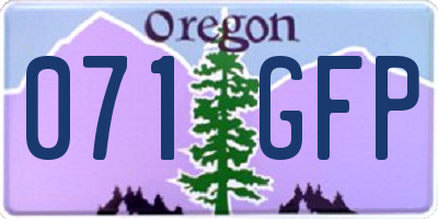 OR license plate 071GFP