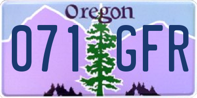 OR license plate 071GFR