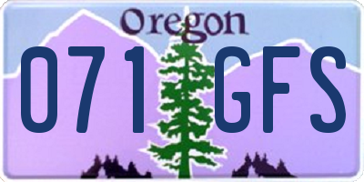 OR license plate 071GFS