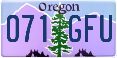 OR license plate 071GFU