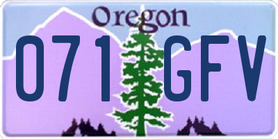 OR license plate 071GFV